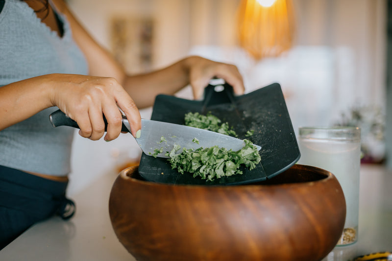 Chopping Kale